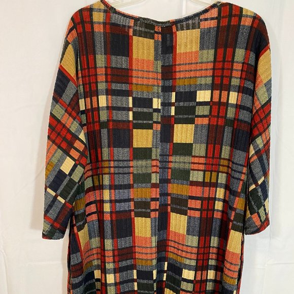 URBANOLOGY Pure Essence Plaid 3/4 Sleeve Dress NWOT Women's Size Large - Picture 11 of 12